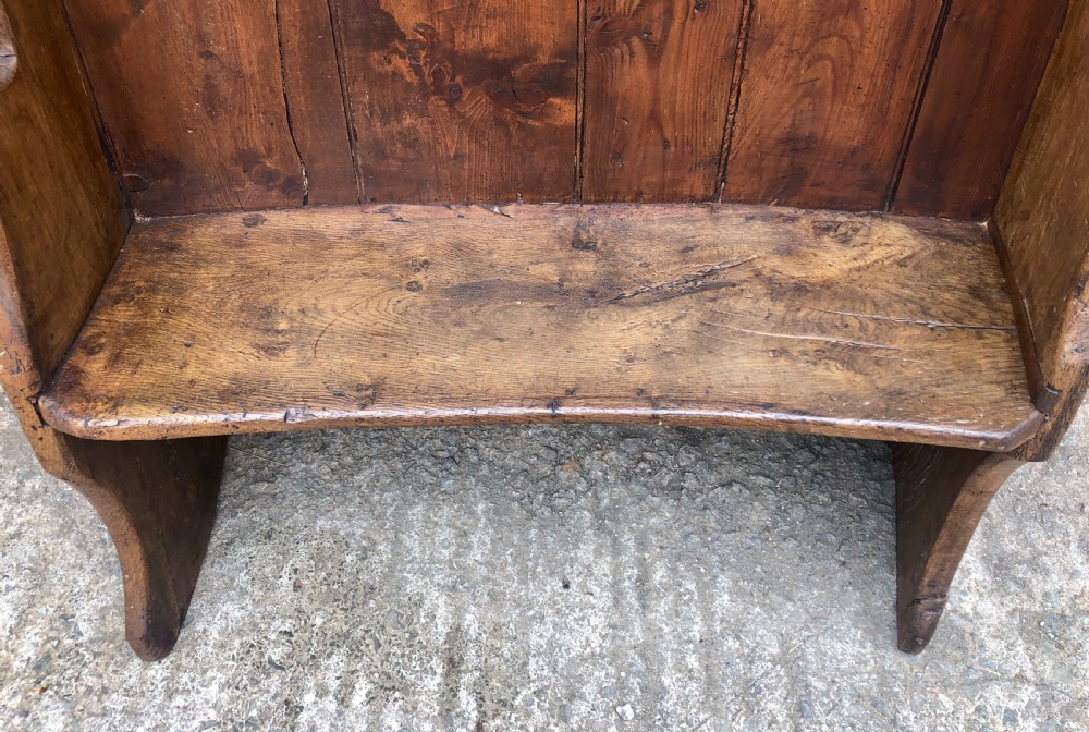 Antique Oak and Pine High Back Westcountry Tavern Settle  View IV
