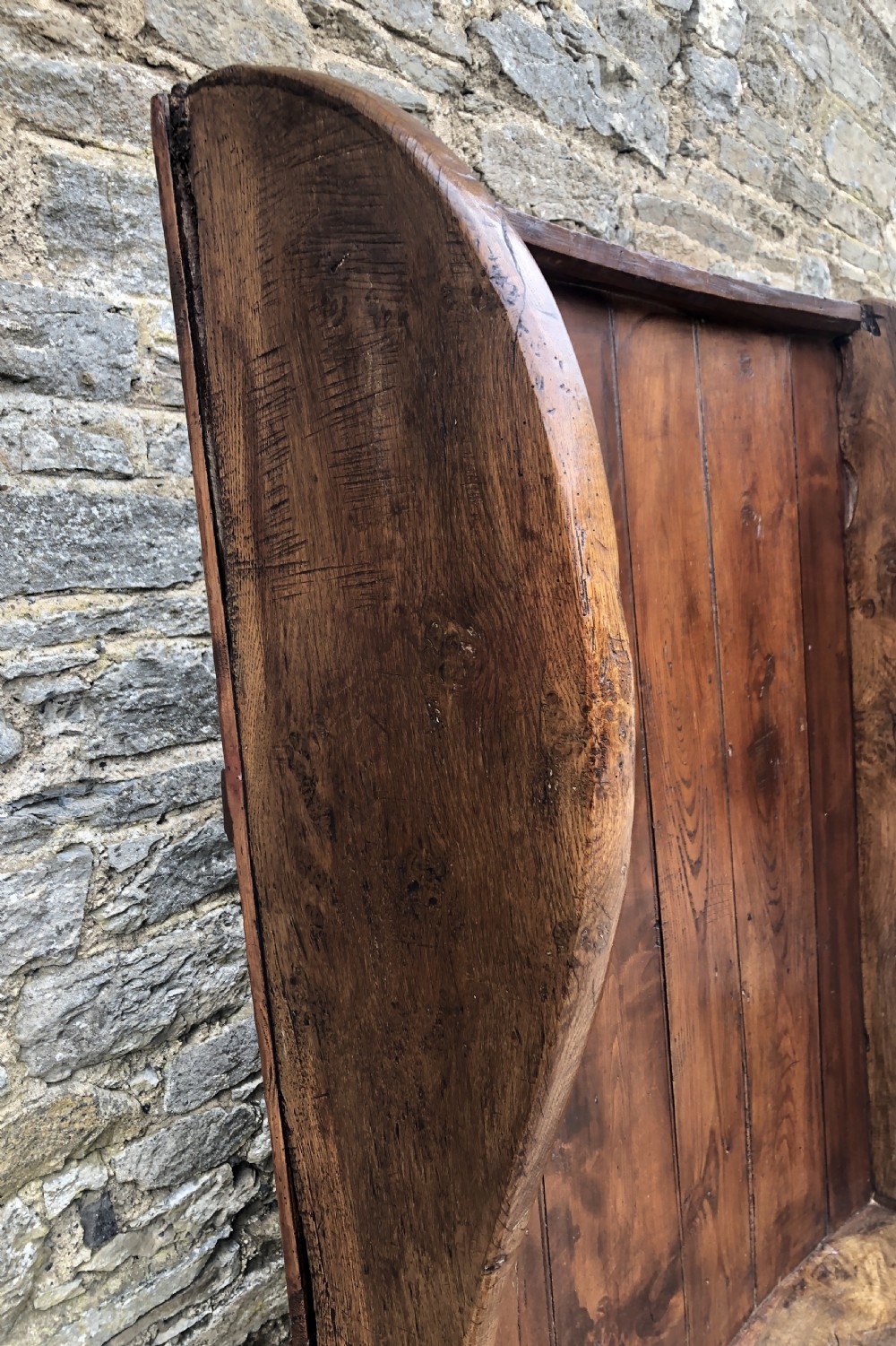 Antique Oak and Pine High Back Westcountry Tavern Settle  View V