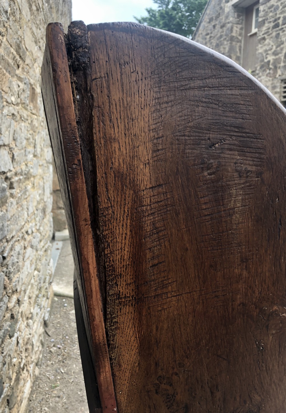 Antique Oak and Pine High Back Westcountry Tavern Settle  View VI