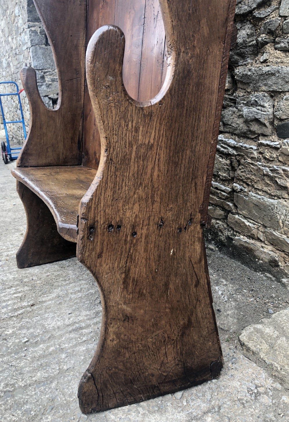 Antique Oak and Pine High Back Westcountry Tavern Settle  View XXVI