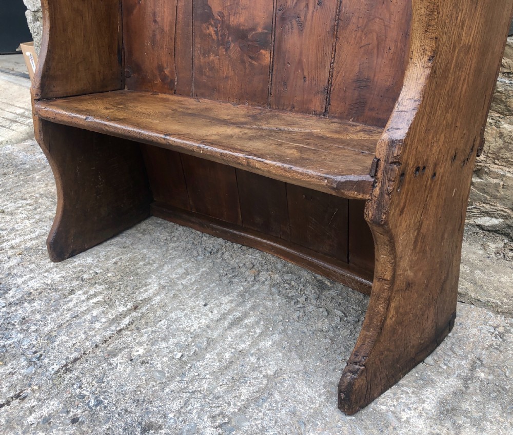 Antique Oak and Pine High Back Westcountry Tavern Settle  View XXVIII