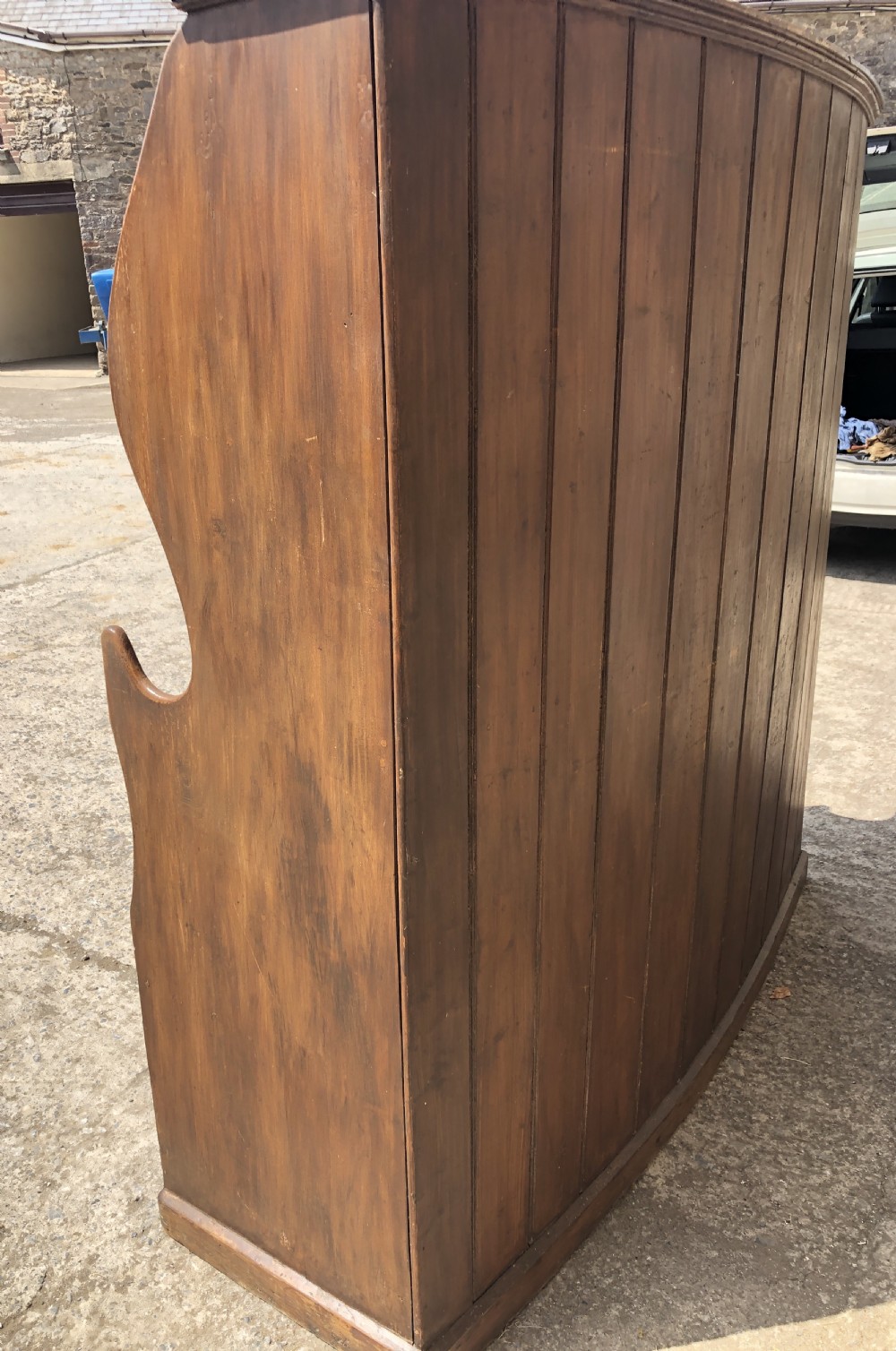 Large Antique Westcountry Pine Bacon Settle View XXI