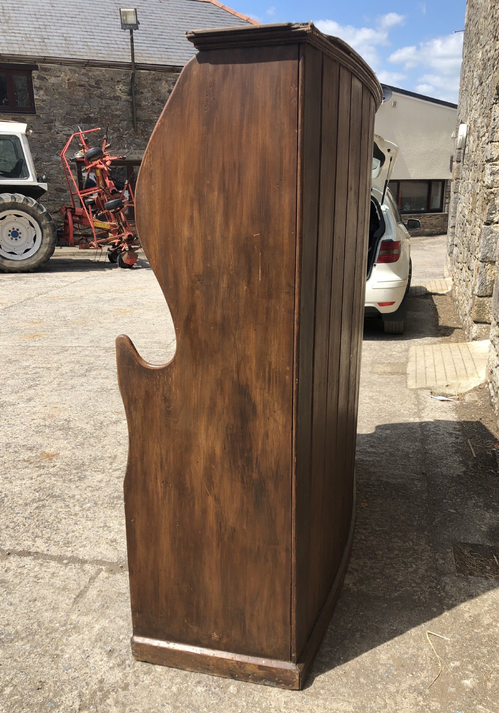 Large Antique Westcountry Pine Bacon Settle View XXIV