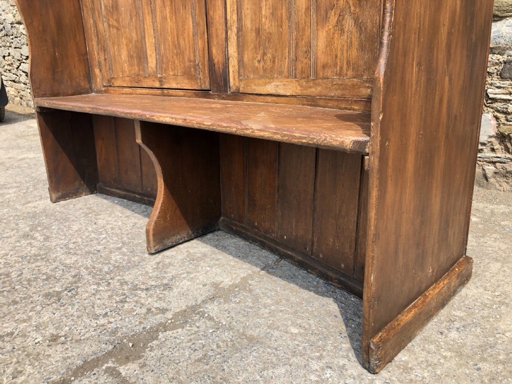Large Antique Westcountry Pine Bacon Settle View XXVI