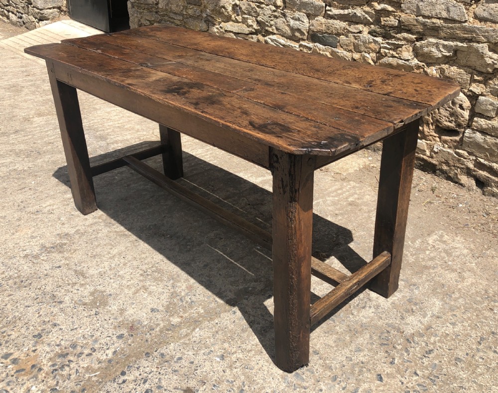 Antique Oak Farmhouse Table  View V