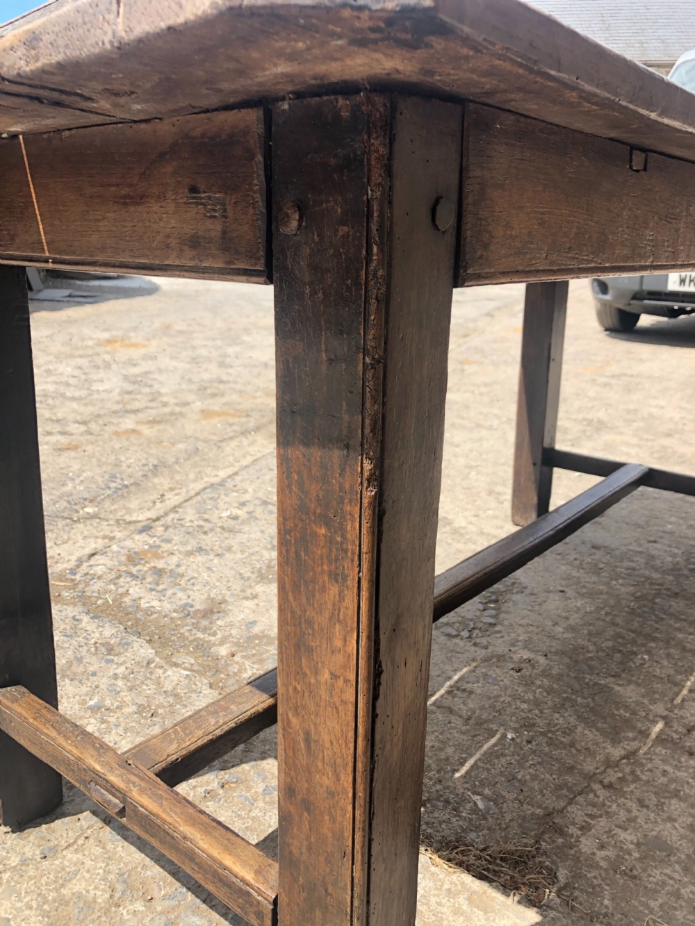 Antique Oak Farmhouse Table  View IX