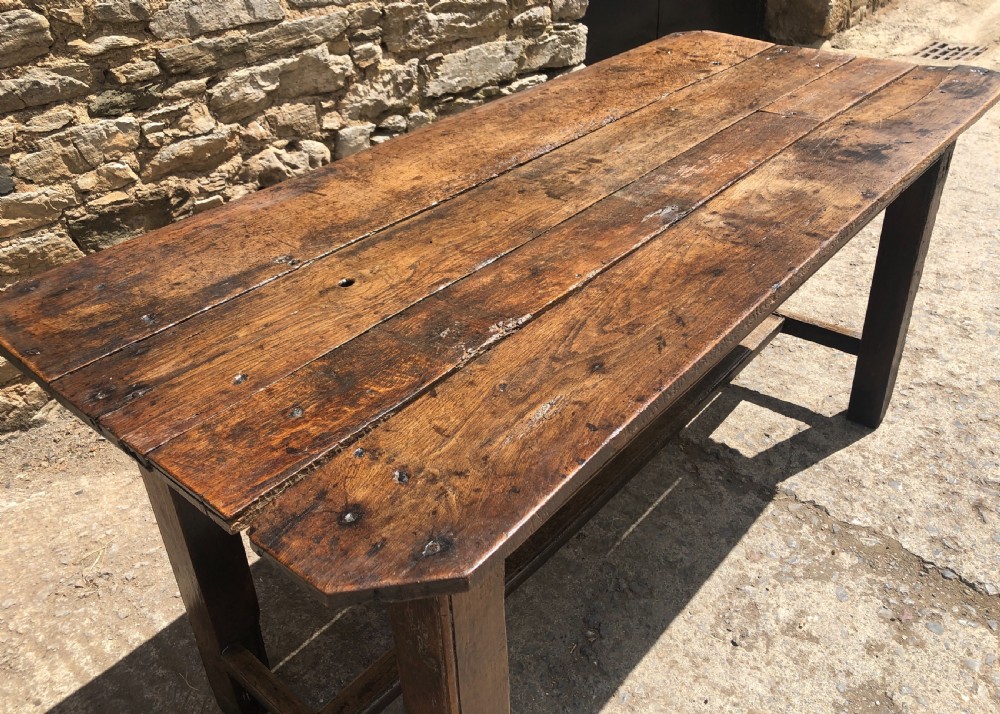 Antique Oak Farmhouse Table  View X