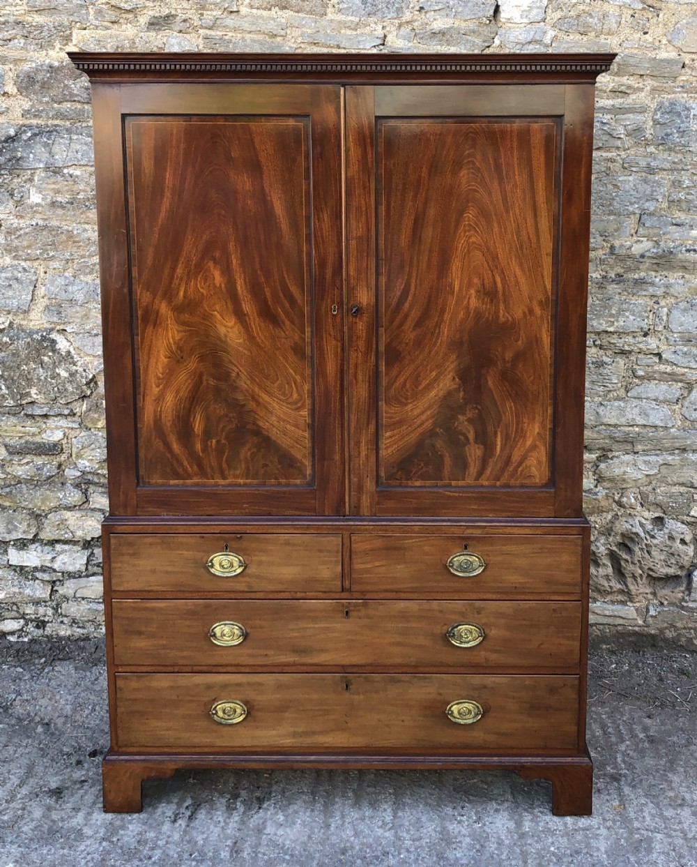 Antique Georgian Mahogany Linen Press