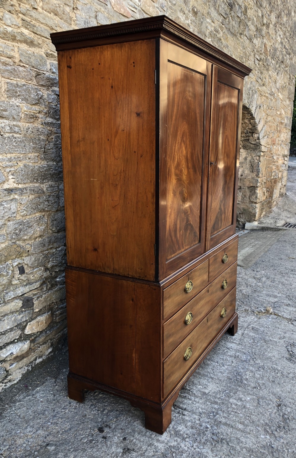 Antique Georgian Mahogany Linen Press View V