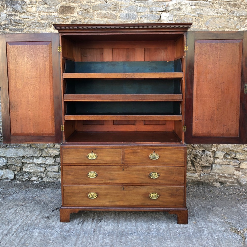 Antique Georgian Mahogany Linen Press View XIV