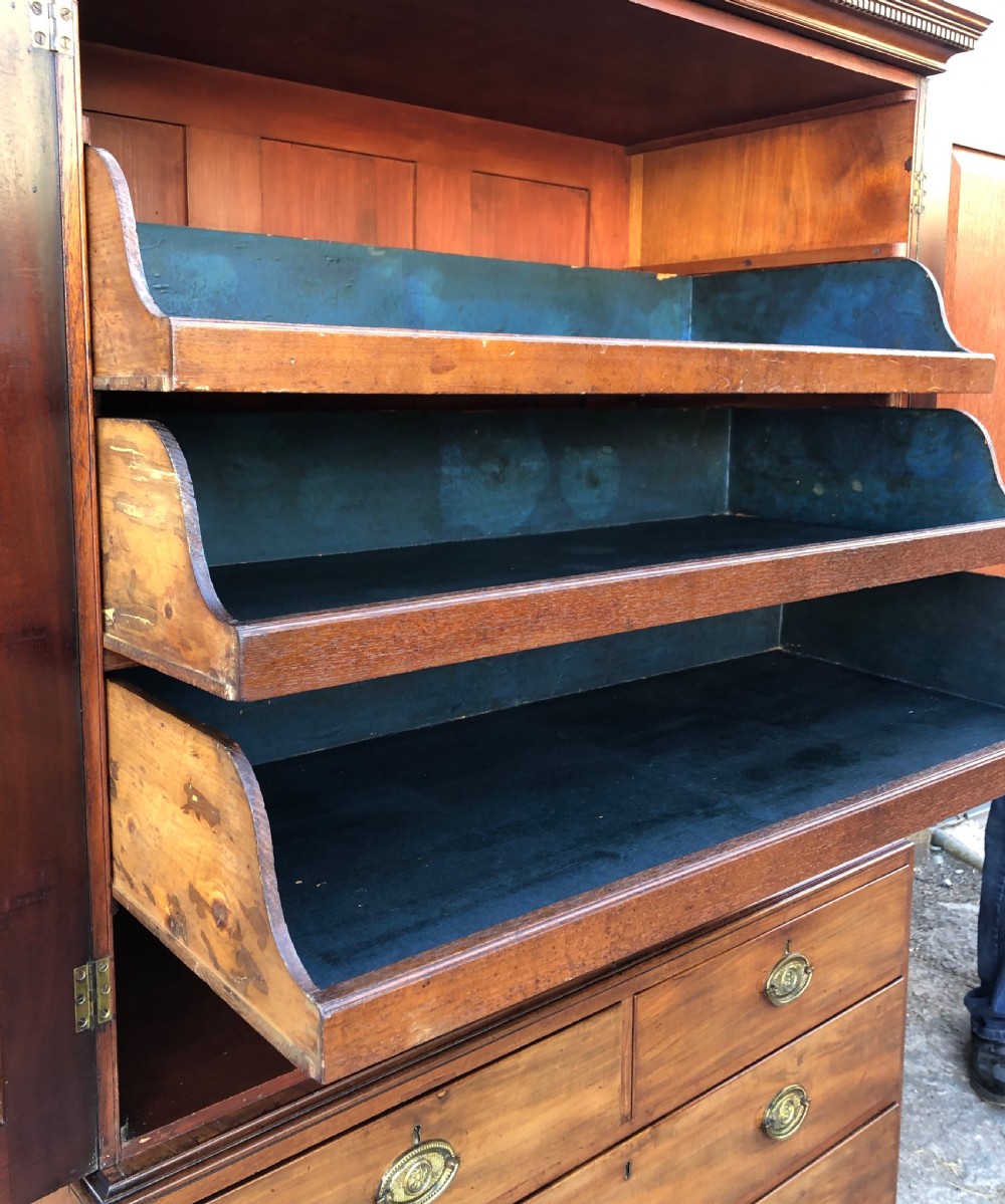 Antique Georgian Mahogany Linen Press View XV