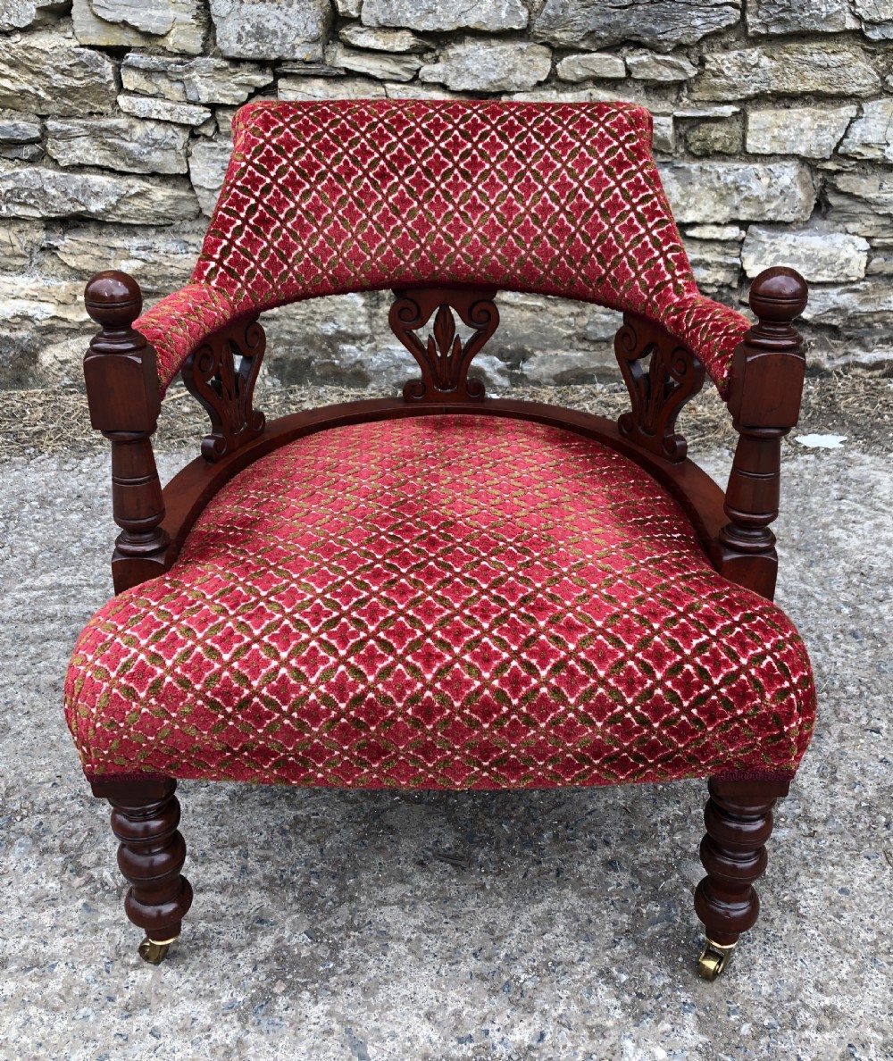 Small Edwardian Mahogany Framed Tub Armchair