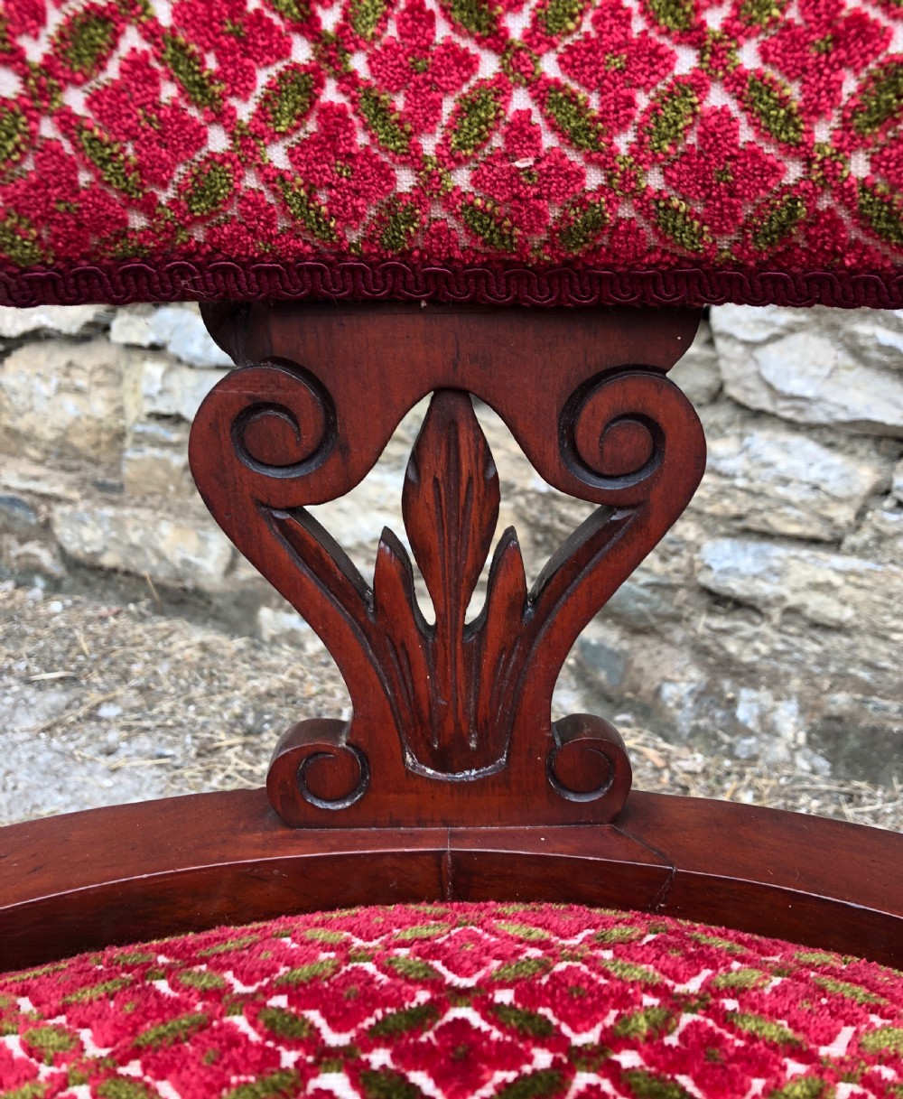 Small Edwardian Mahogany Framed Tub Armchair View XVI