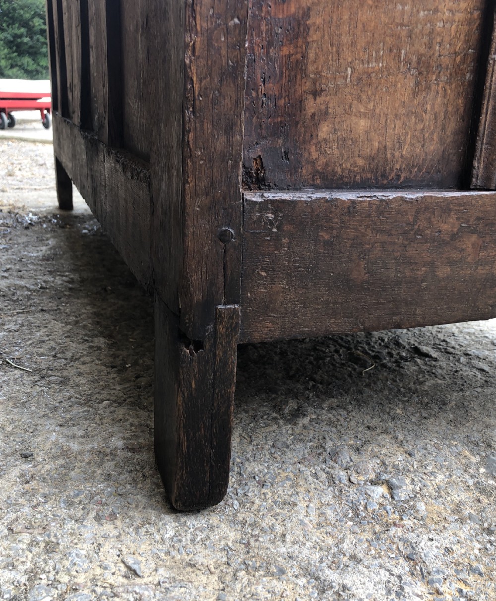 Antique 18th Century Oak Panelled Coffer View VIII