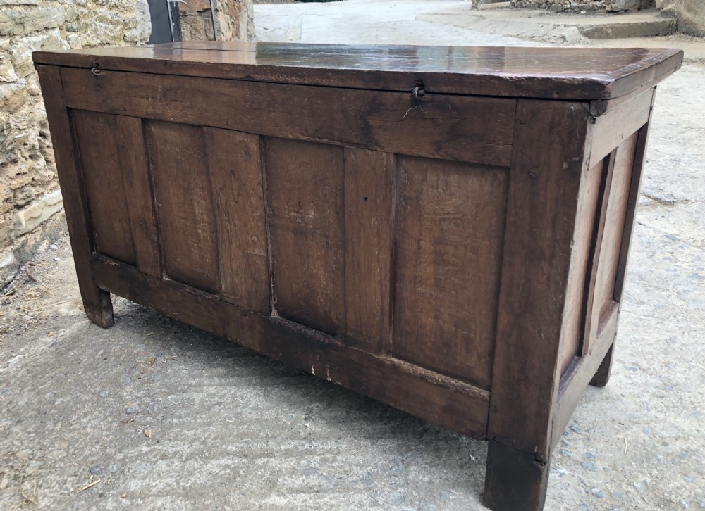 Antique 18th Century Oak Panelled Coffer View IX