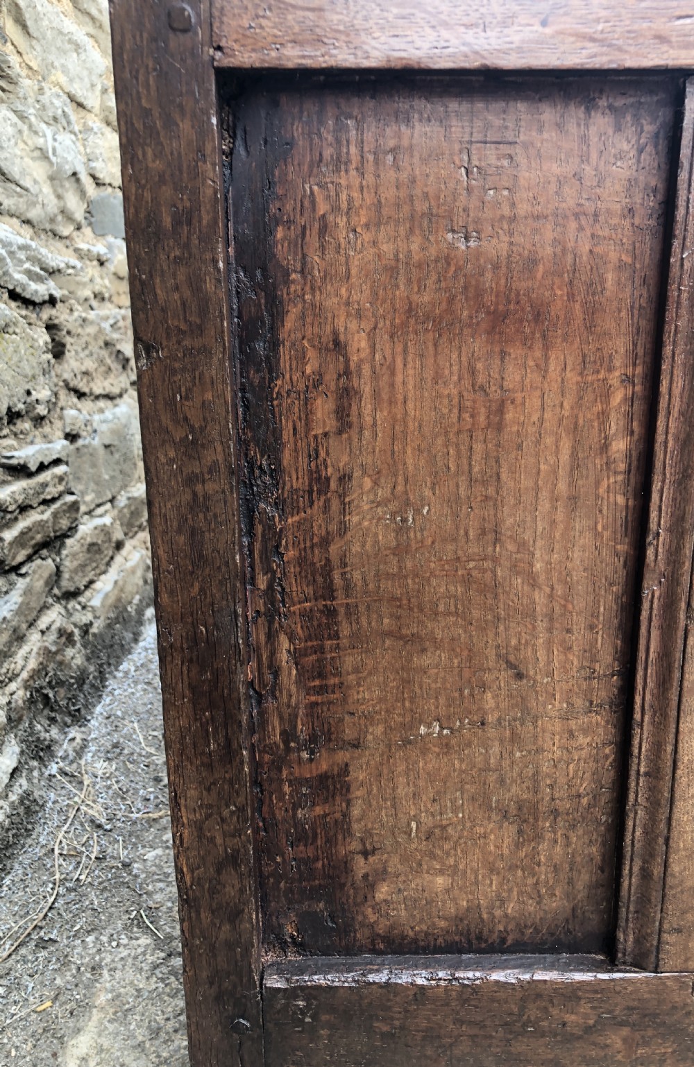 Antique 18th Century Oak Panelled Coffer View X