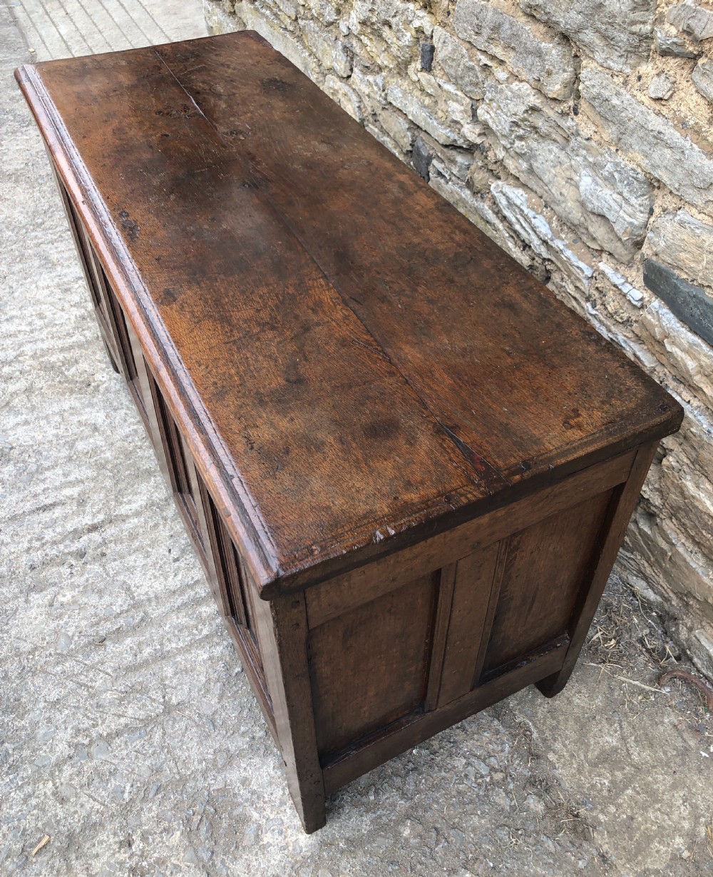 Antique 18th Century Oak Panelled Coffer View XIII