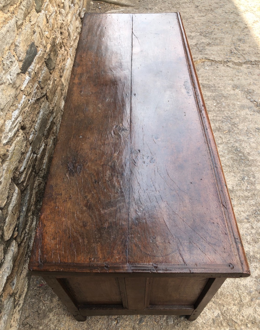 Antique 18th Century Oak Panelled Coffer View XX