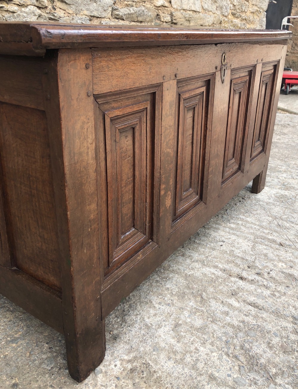 Antique 18th Century Oak Panelled Coffer View XXVII