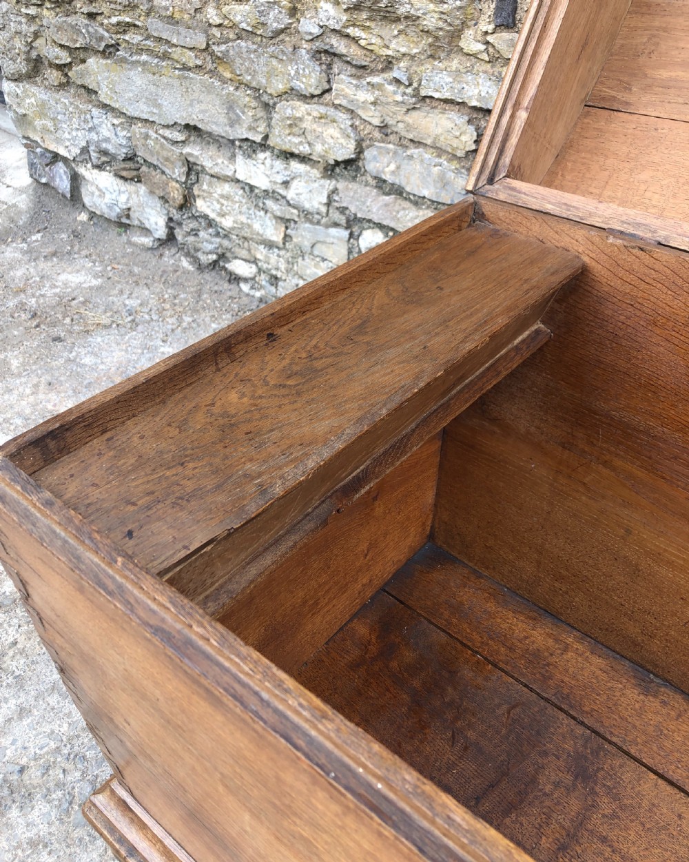 Large Antique Dutch Dome Top Oak Trunk View XVII