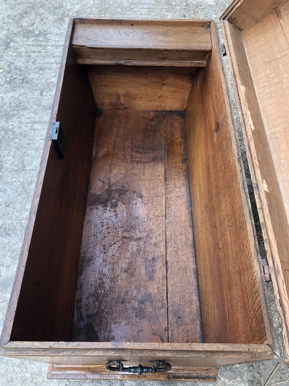 Large Antique Dutch Dome Top Oak Trunk View XXI