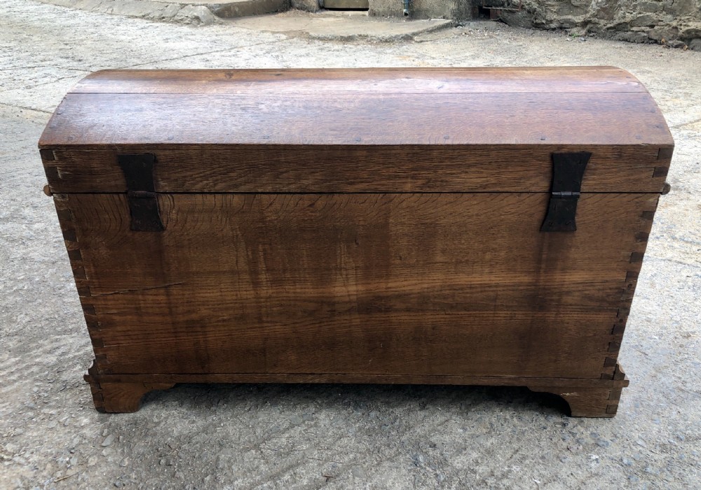 Large Antique Dutch Dome Top Oak Trunk View XXIV