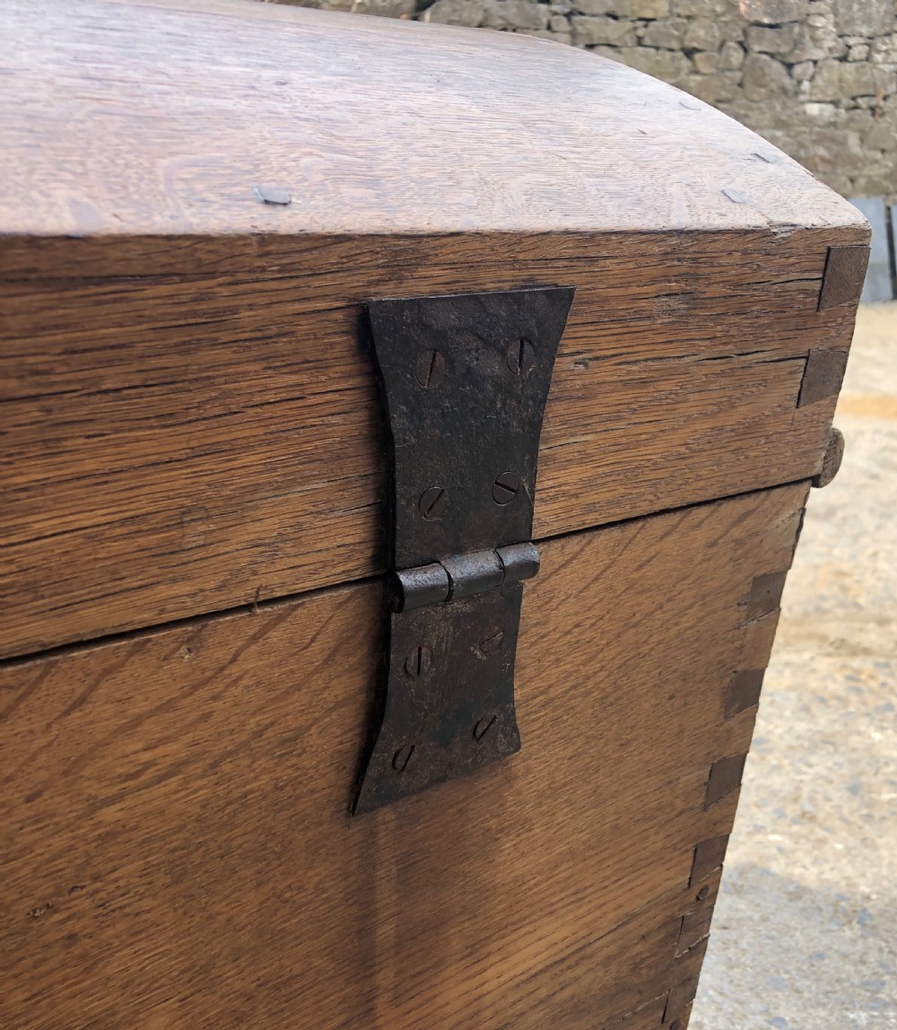 Large Antique Dutch Dome Top Oak Trunk View XXV