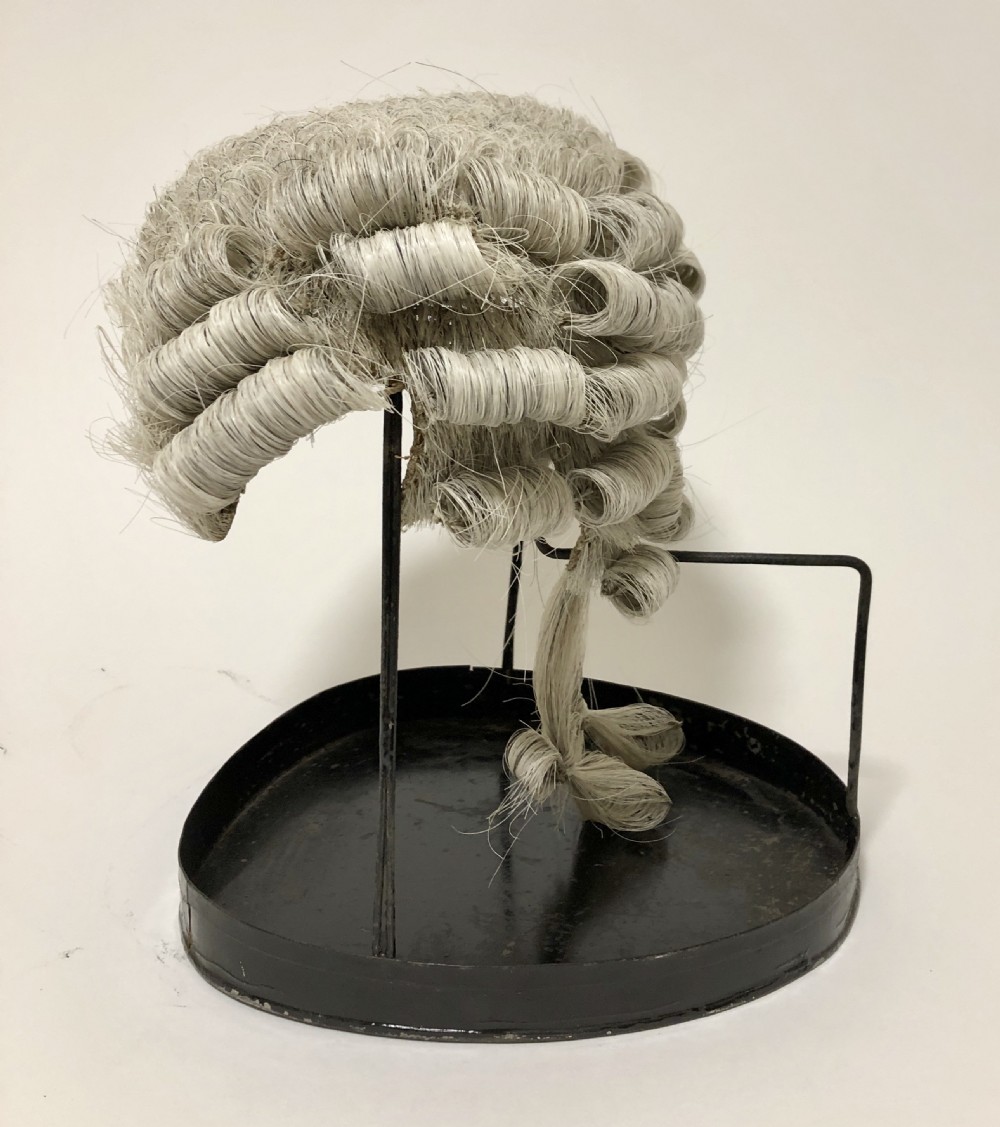 Antique Victorian Barristers Wig in Original Tin View V