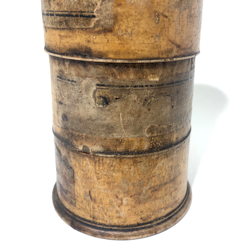 Antique Victorian Treen Turned Sycamore Spice Tower View IV