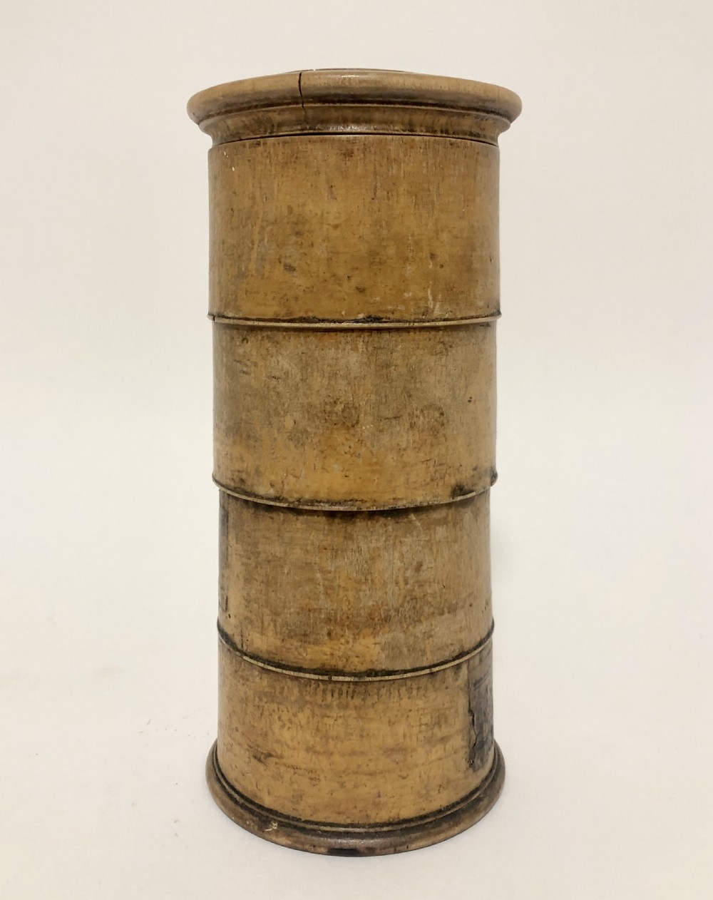 Antique Victorian Treen Turned Sycamore Spice Tower View VIII
