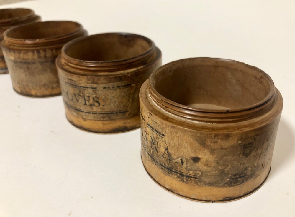 Antique Victorian Treen Turned Sycamore Spice Tower View XV