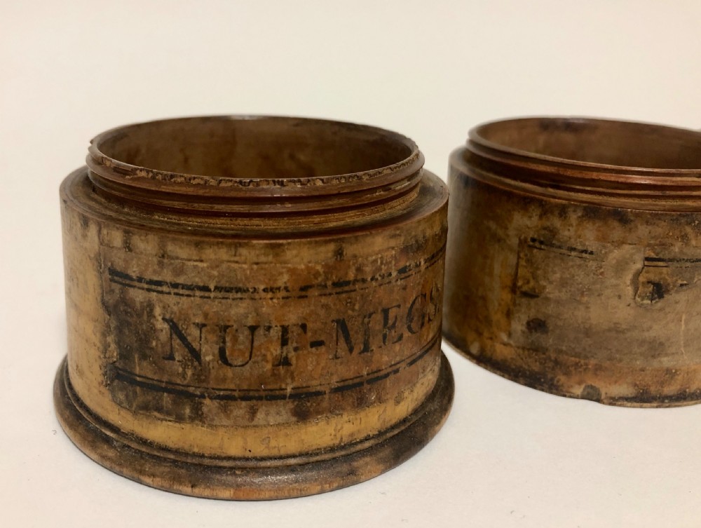 Antique Victorian Treen Turned Sycamore Spice Tower View XVI