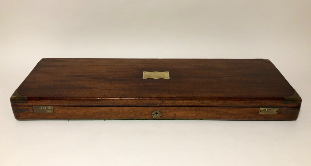 Antique Mahogany and Brass Bound Royal Marines Gun Case