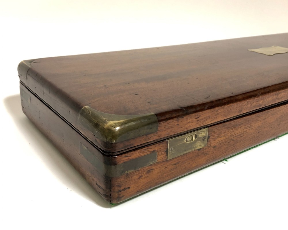 Antique Mahogany and Brass Bound Royal Marines Gun Case View II