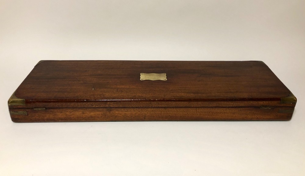 Antique Mahogany and Brass Bound Royal Marines Gun Case View V