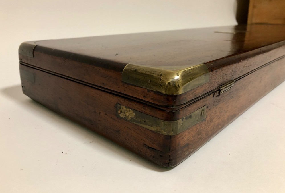 Antique Mahogany and Brass Bound Royal Marines Gun Case View VI