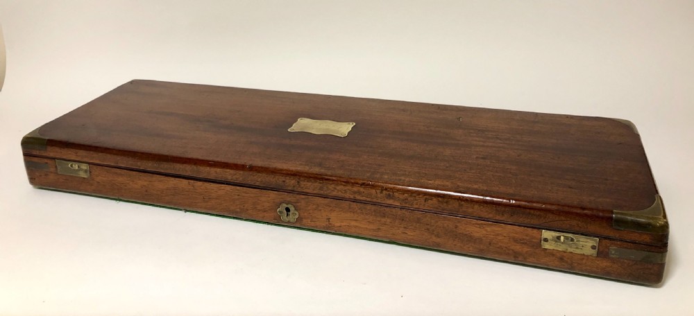 Antique Mahogany and Brass Bound Royal Marines Gun Case View VII