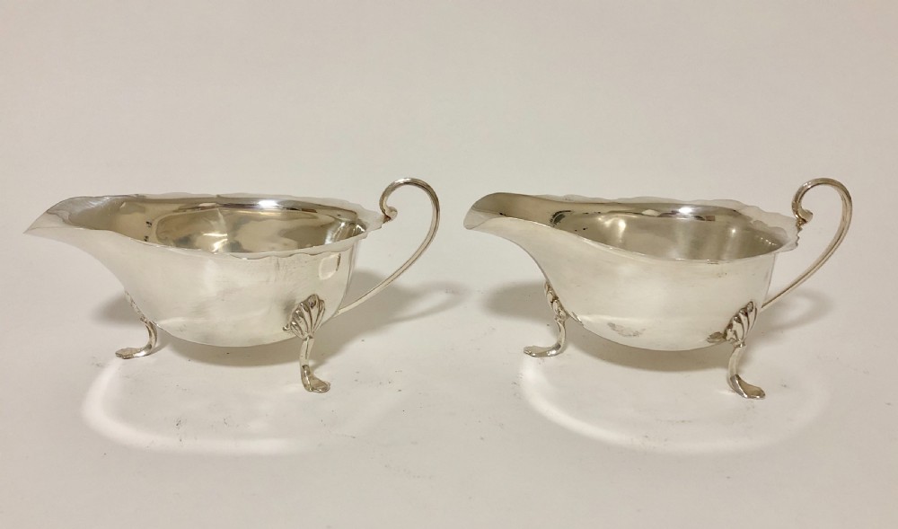 Pair of Solid Silver Sauce Boats 1926 by Asprey  View IV