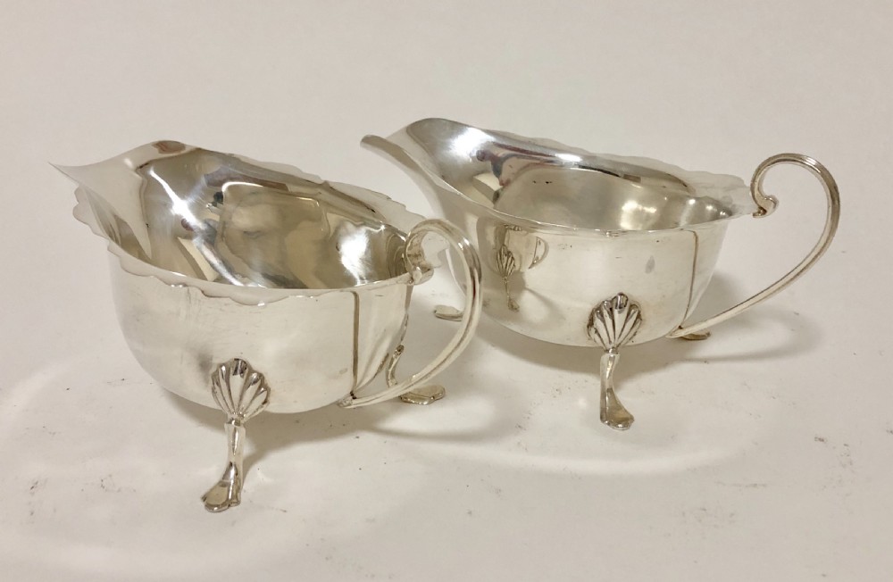 Pair of Solid Silver Sauce Boats 1926 by Asprey  View VIII