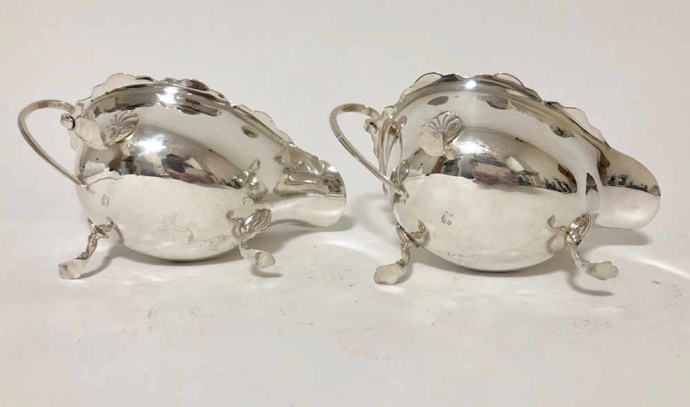 Pair of Solid Silver Sauce Boats 1926 by Asprey  View IX