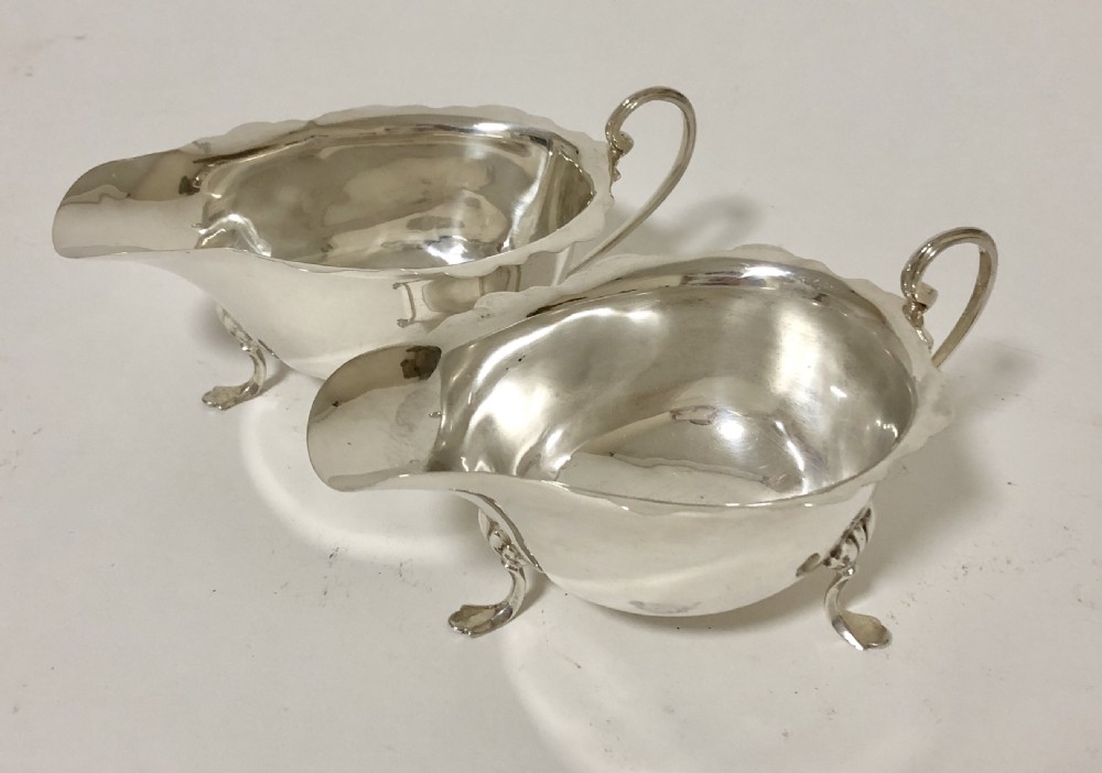 Pair of Solid Silver Sauce Boats 1926 by Asprey  View XI