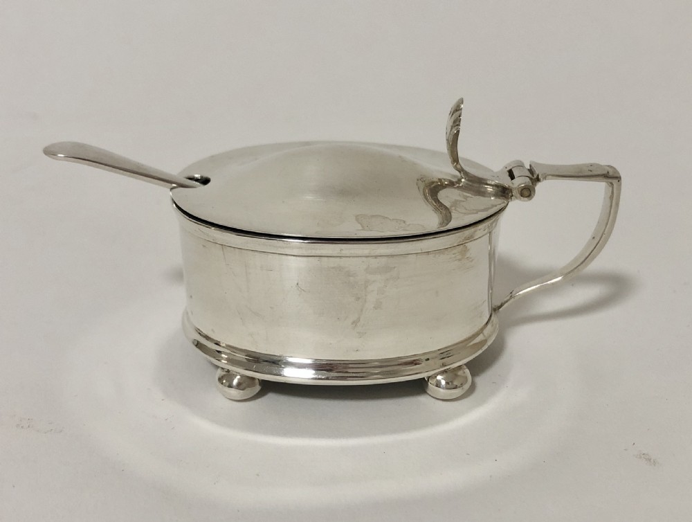 Antique Solid Silver 5 Piece Condiment Cruet Set in Fitted Case View VI
