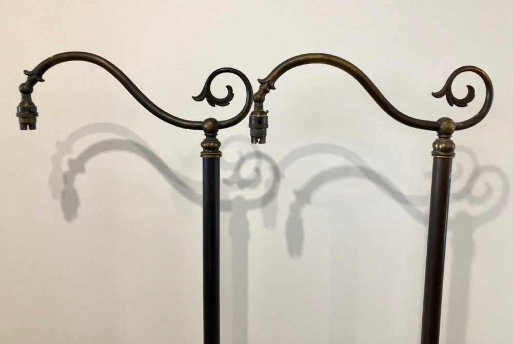 Pair of Antique Brass Metal Reading Lamps View VI
