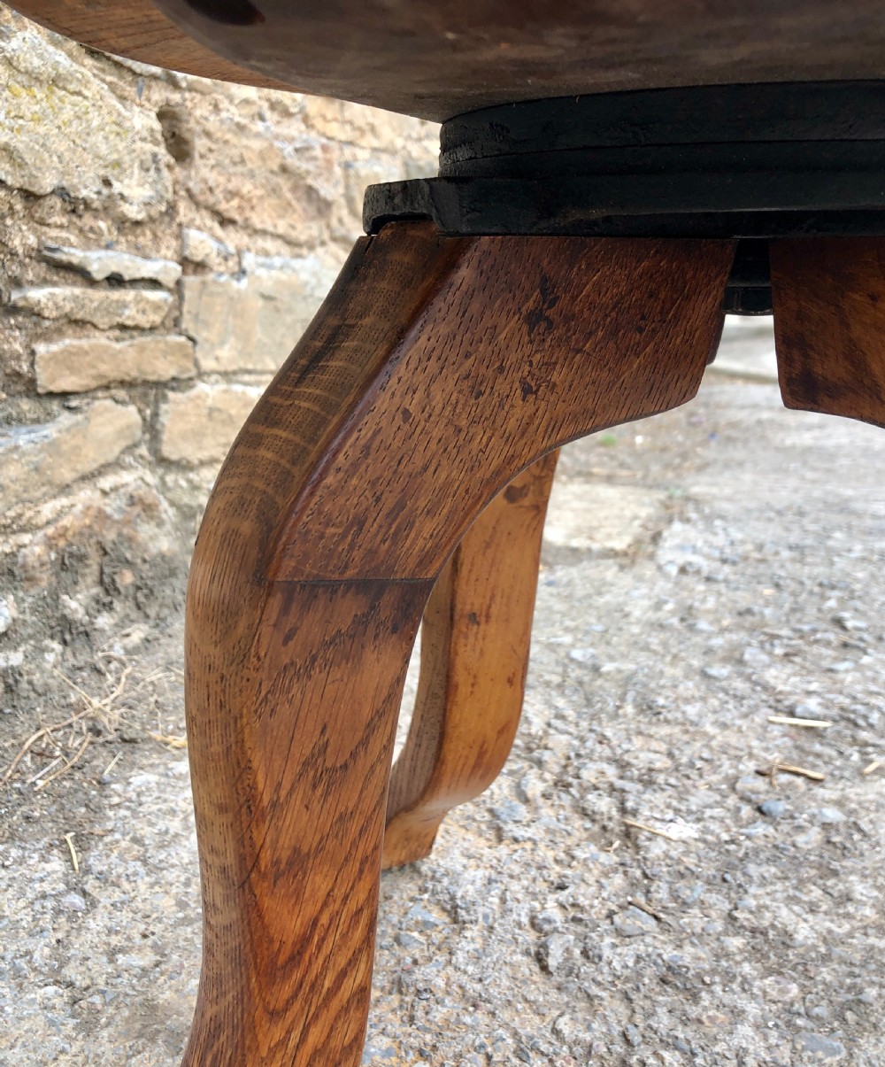 Antique Edwardian Oak Swivel Desk Chair  View XIII