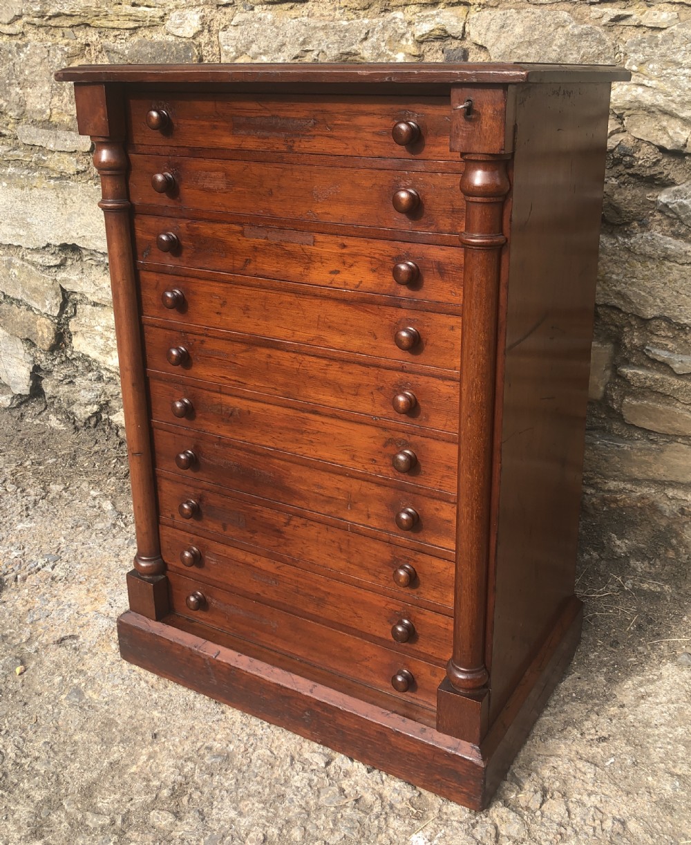 Large Antique Tabletop Wellington Collectors Specimen Chest View II