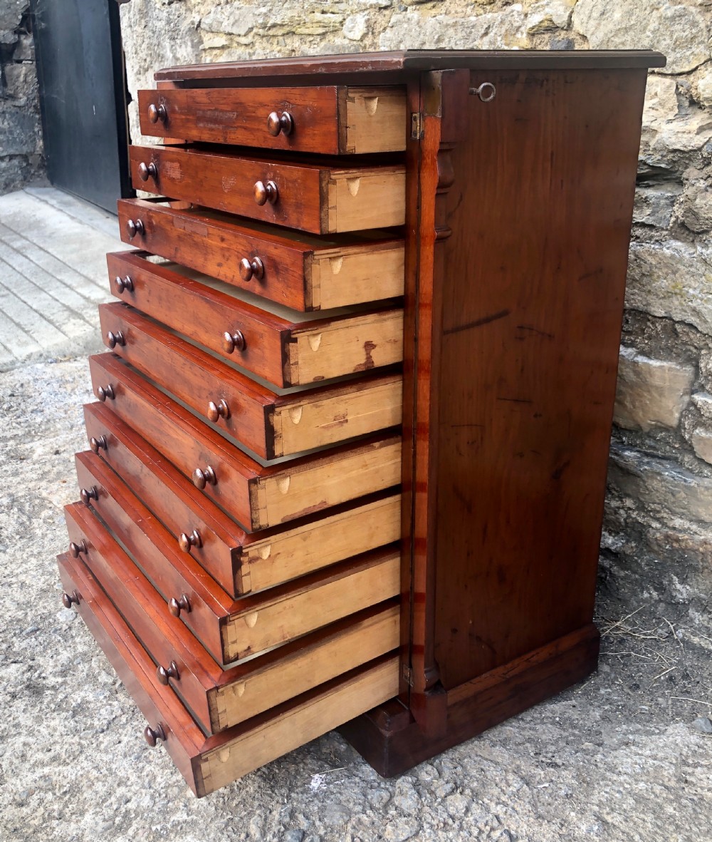 Large Antique Tabletop Wellington Collectors Specimen Chest View VII