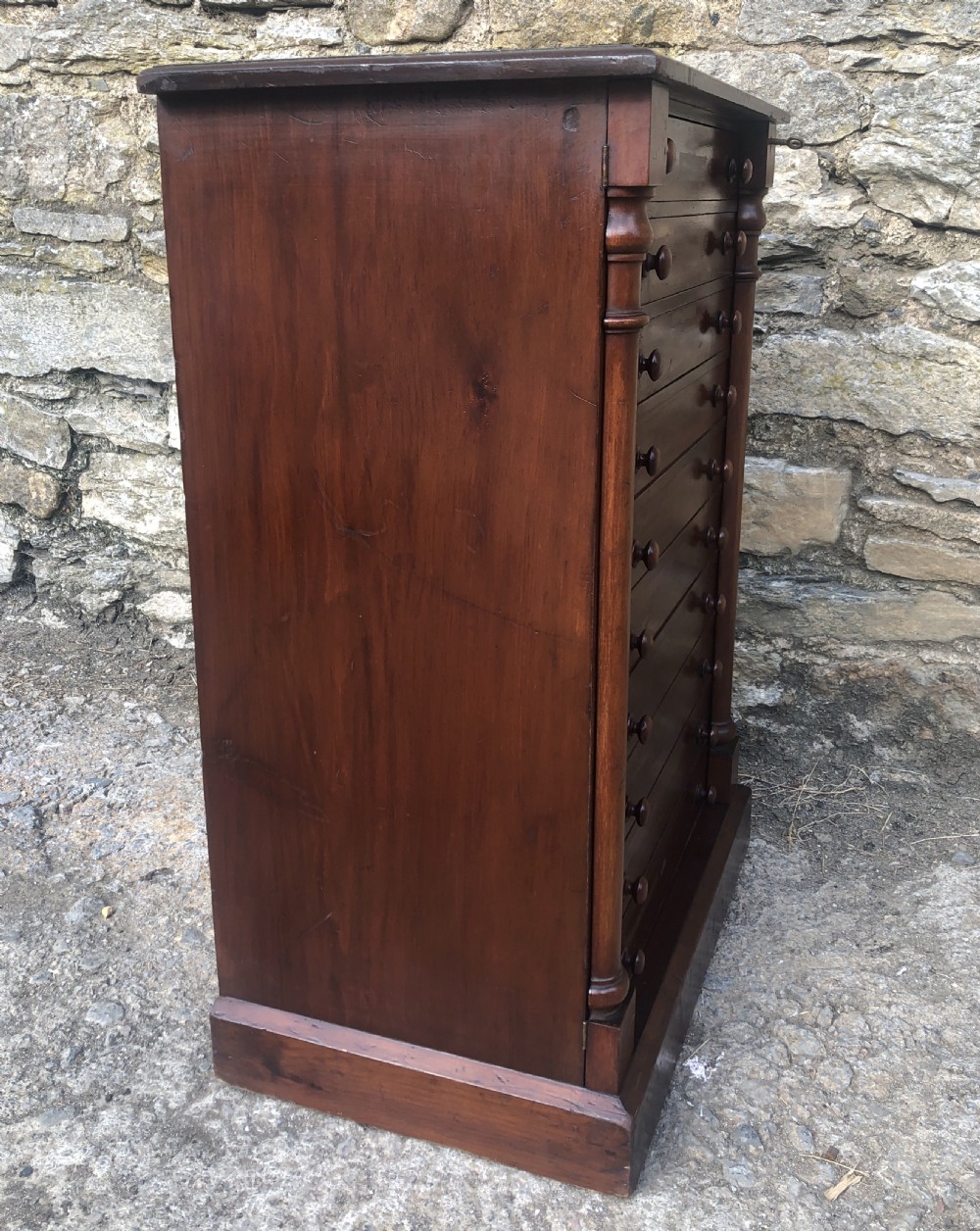 Large Antique Tabletop Wellington Collectors Specimen Chest View XIII