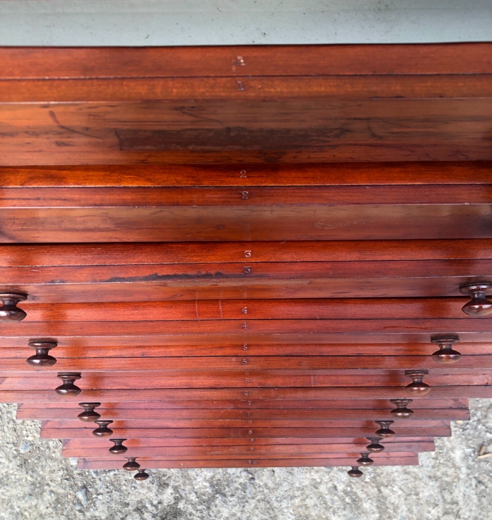 Large Antique Tabletop Wellington Collectors Specimen Chest View XXI