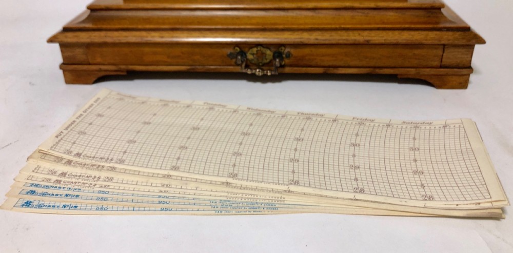 Antique Short and Mason Oak Cased Barograph View X