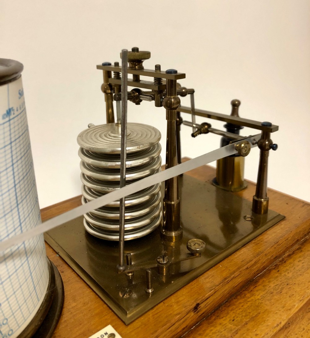 Antique Short and Mason Oak Cased Barograph View XIII